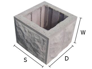 Pustak, bloczek betonowy do budowy słupków ogrodzeniowych 28x28x20 cm